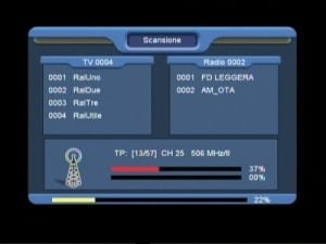 dtt scansione segnale tv