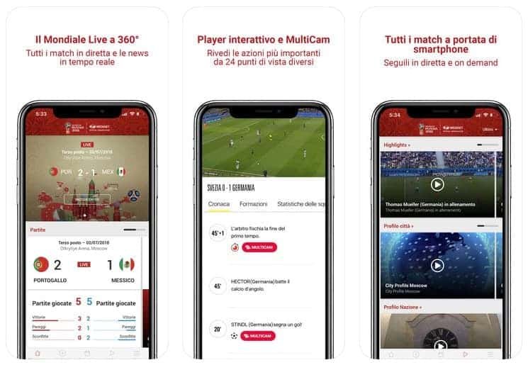 mondiali 2018 app mediaset