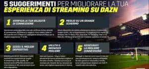guida dazn streaming app tv