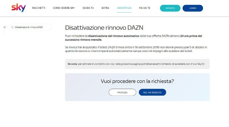 disdetta dazn sky