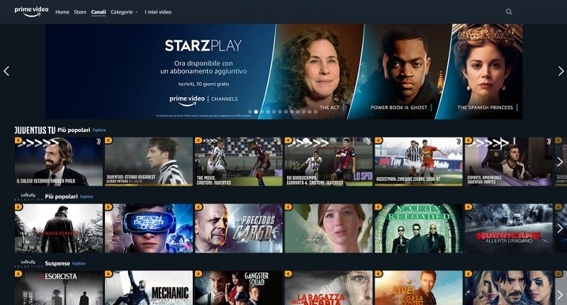 amazon prime video channles