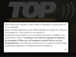 Top calcio 24 canale dal 10 al 19 come vederli